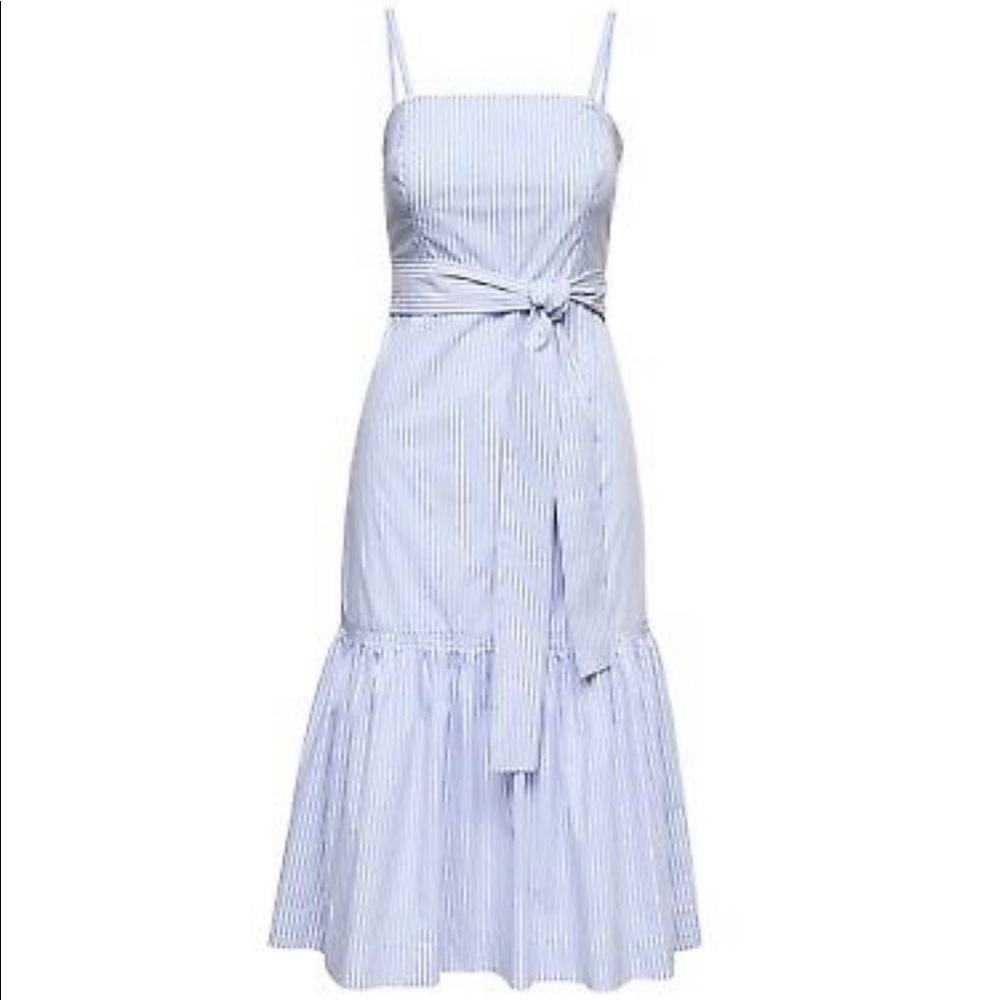 Banana Republic Striped Midi Ruffled Dress
